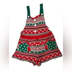 No Boundaries Juniors’ Holiday Santa Romper Sz L